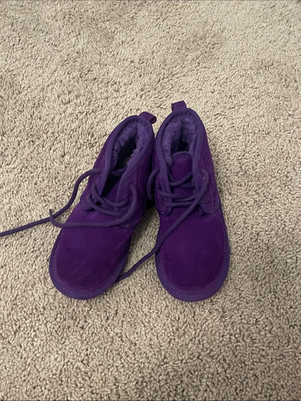 Ugg Purple Suede Lace-Up Booties